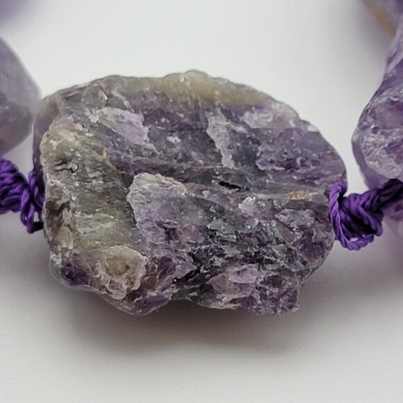 Multicolor Round Agate Bead And Rough Amethyst Geode Necklace LOT Needs Clasps - Picture 2 of 13